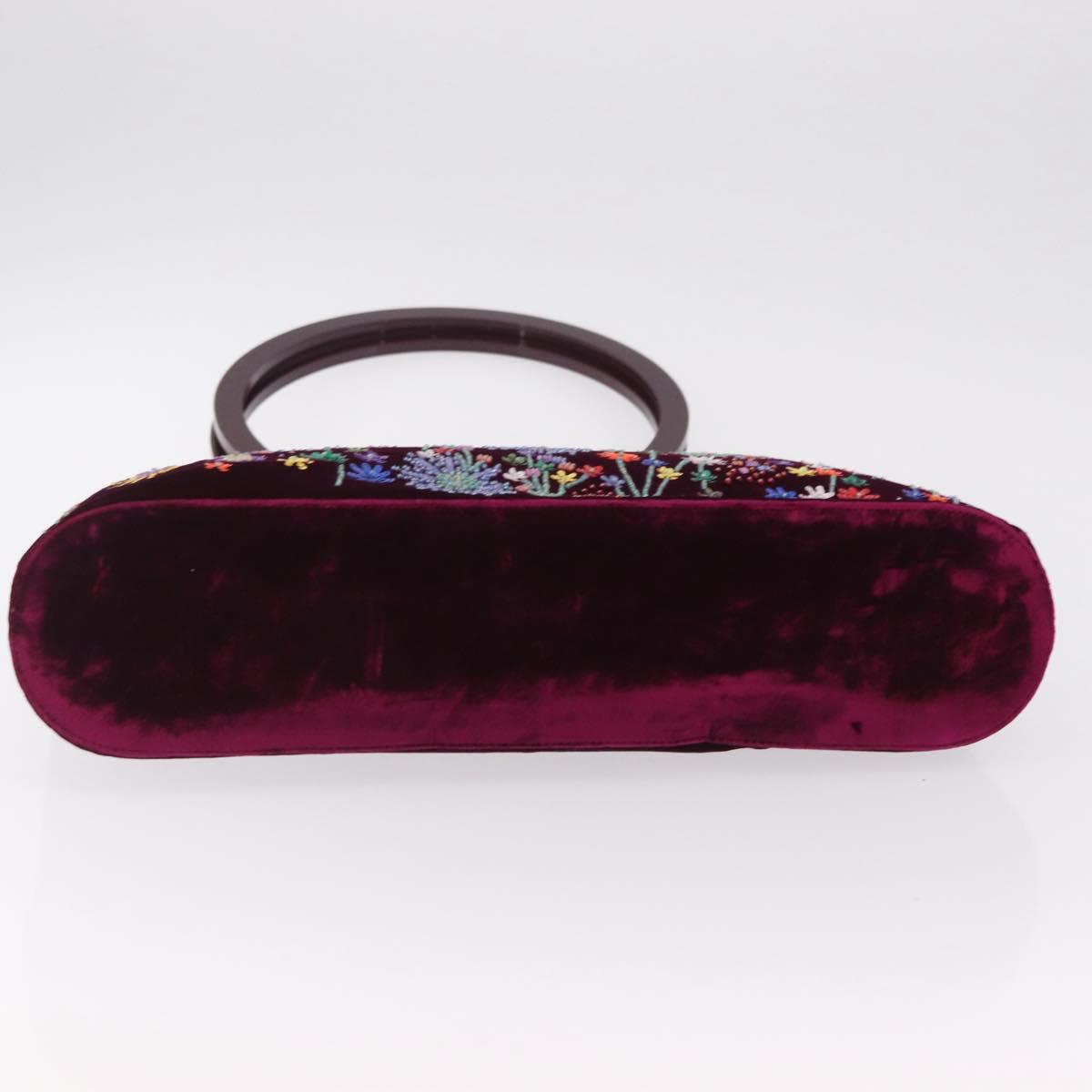 Salvatore Ferragamo Gancini Tote Bag Velor Purple Silver Auth 209980V