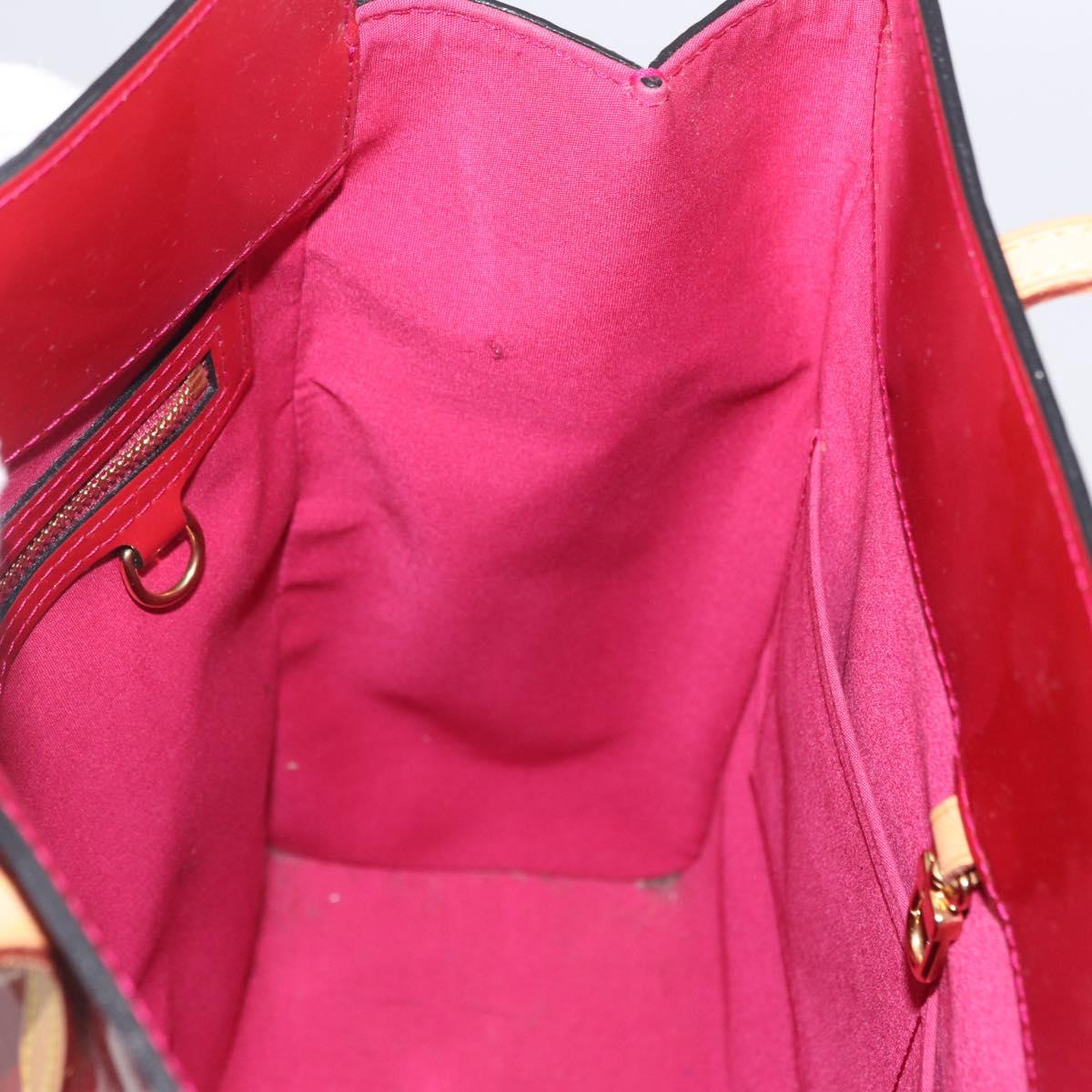 LOUIS VUITTON Monogram Vernis Reade MM Hand Bag Rose Andian LV Auth 209981