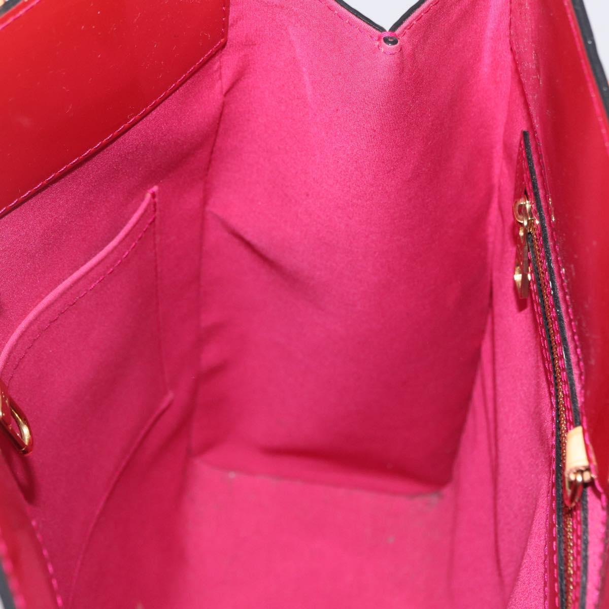LOUIS VUITTON Monogram Vernis Reade MM Hand Bag Rose Andian LV Auth 209981