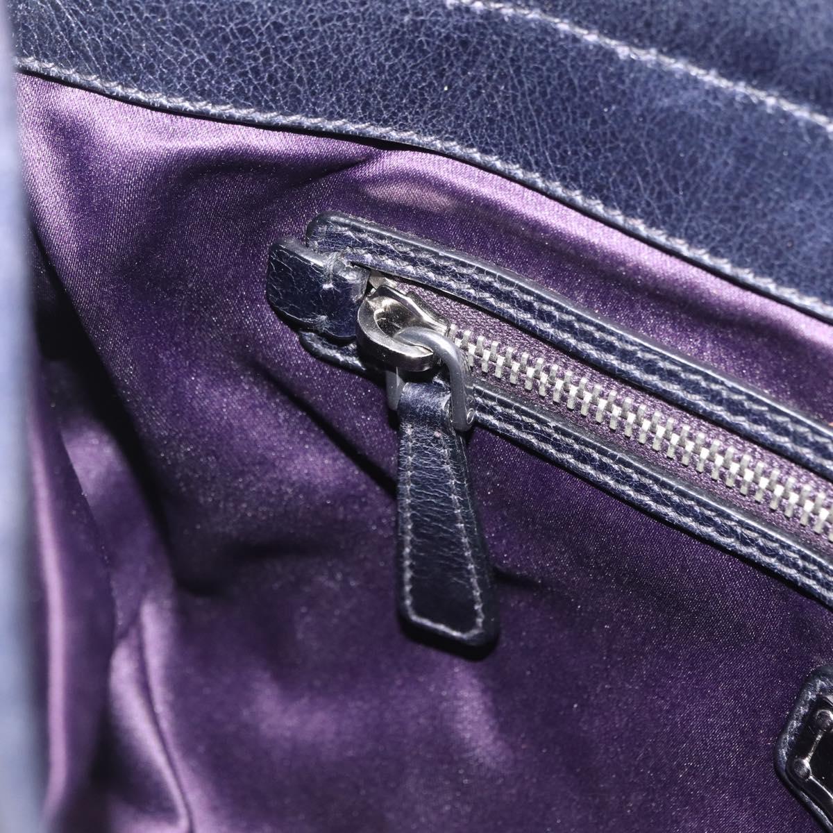 Miu Miu Hand Bag Vitellolux Black Silver Auth 209983A