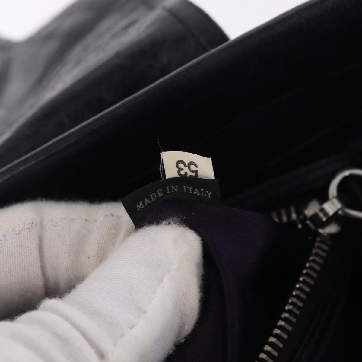 Miu Miu Hand Bag Vitellolux Black Silver Auth 209983A