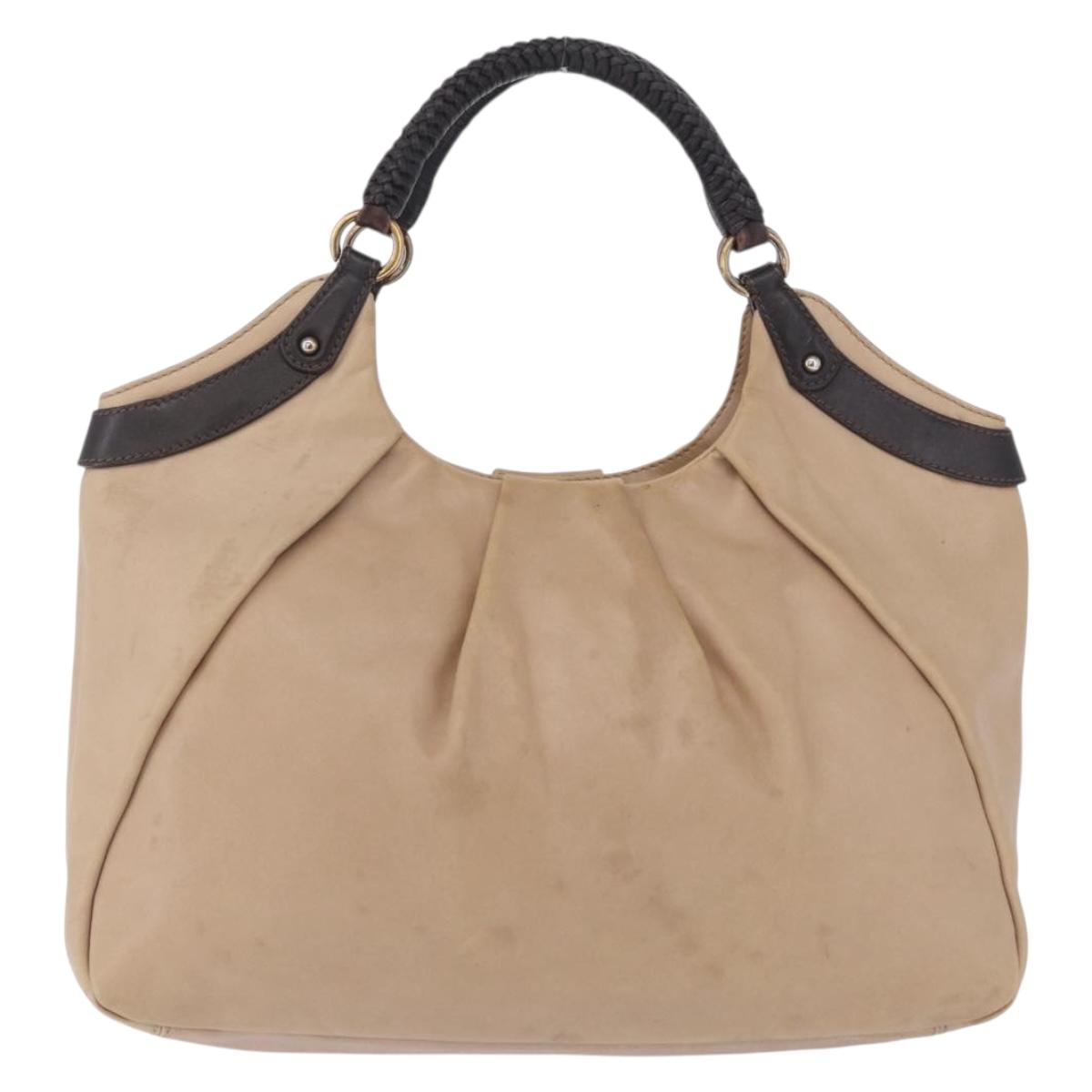 Salvatore Ferragamo Gancini Shoulder Bag Leather Beige Auth 209985