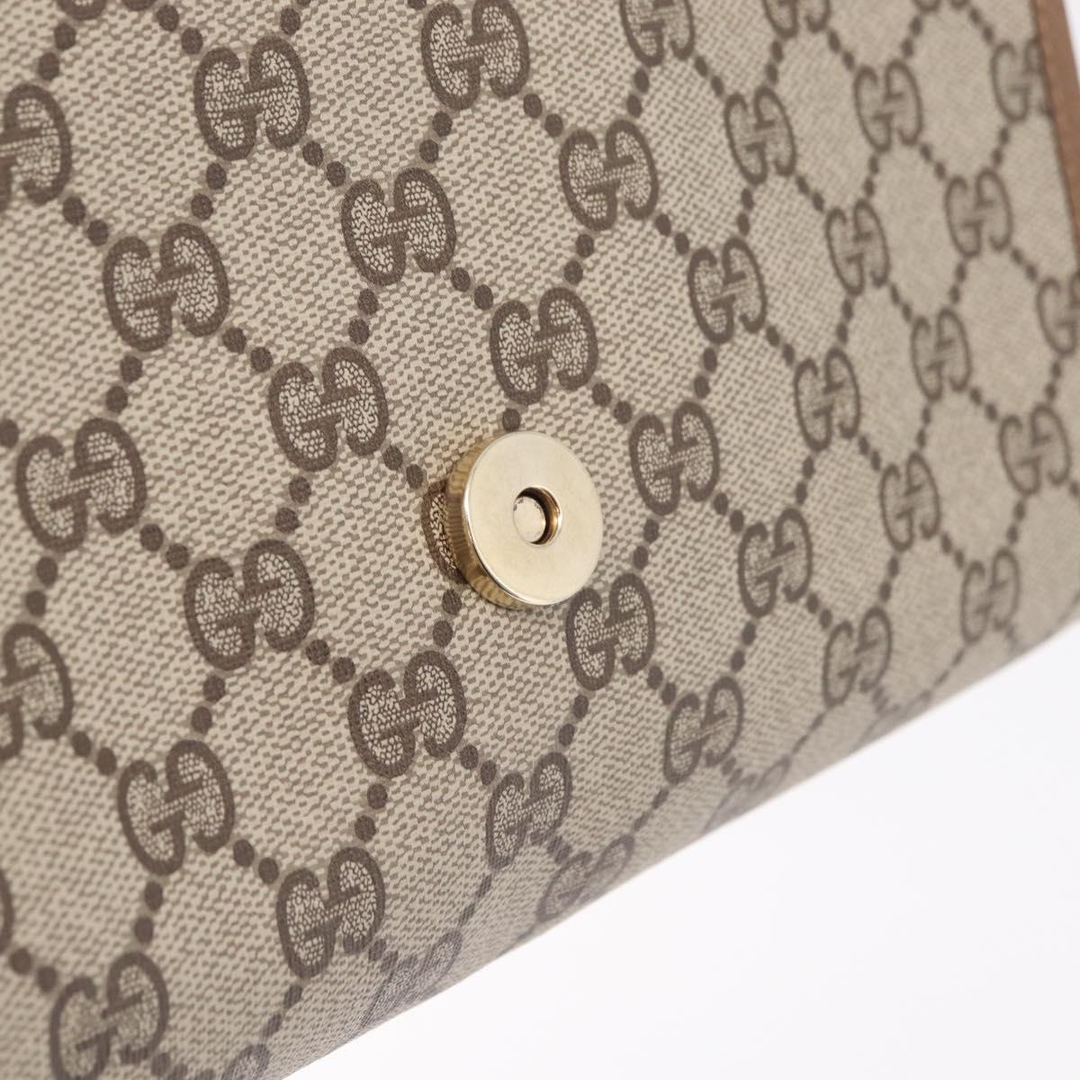 GUCCI GG Supreme Web Sherry Line Clutch Bag PVC Beige Gold 89 01 030 Auth 209986