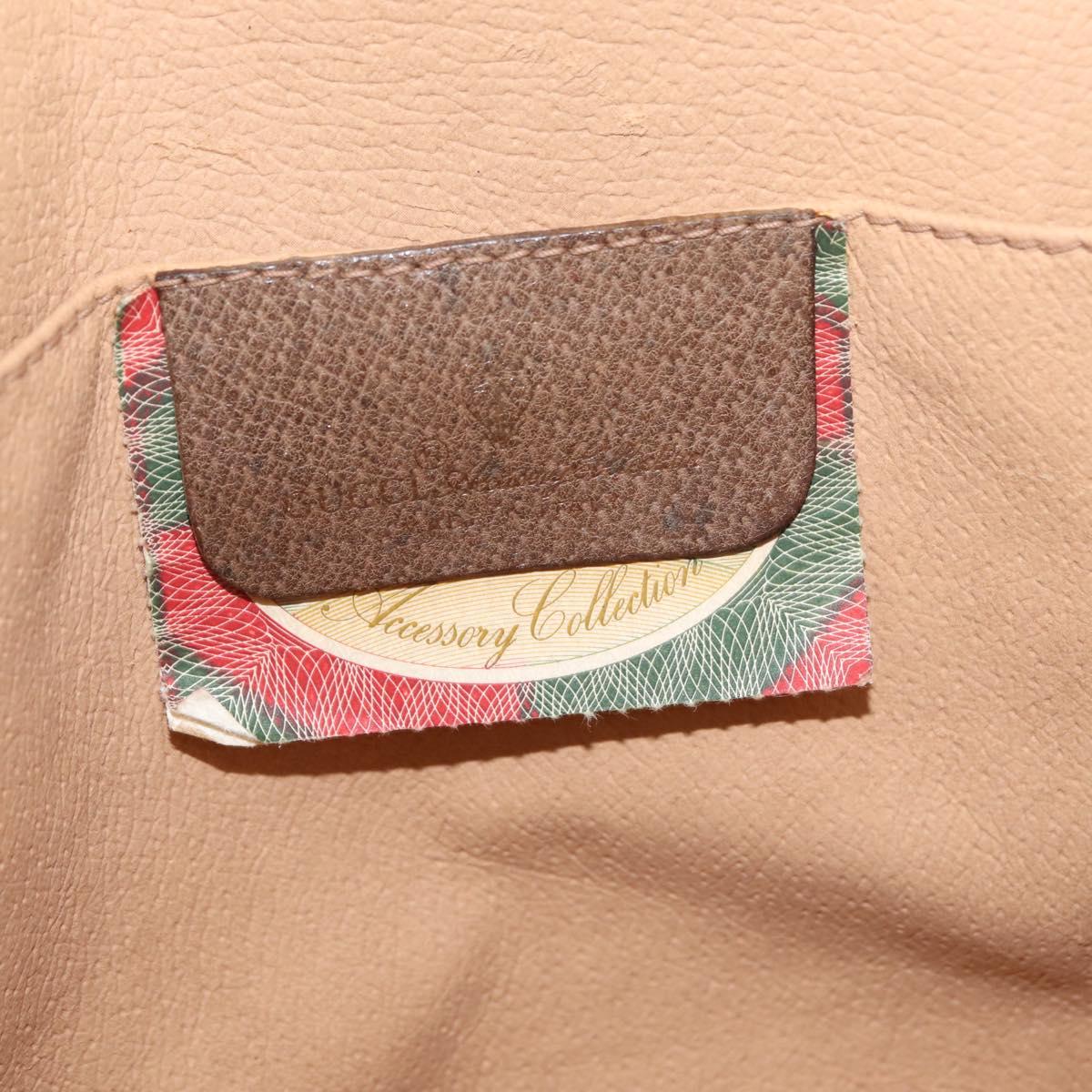 GUCCI GG Supreme Web Sherry Line Clutch Bag PVC Beige Gold 89 01 030 Auth 209986
