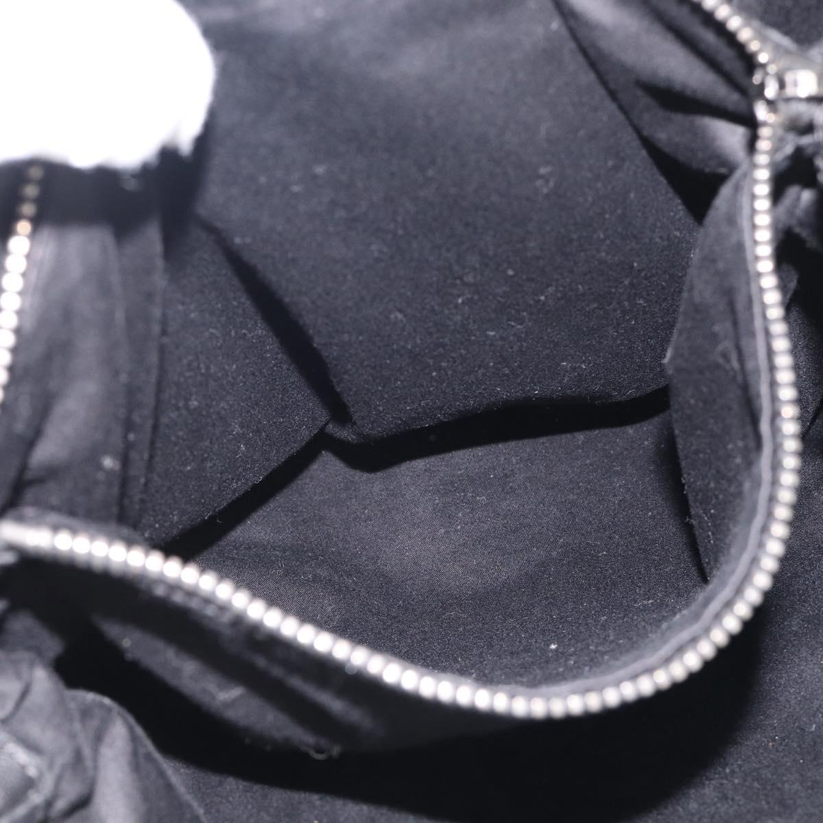 Miu Miu Tote Bag Leather Black Silver Auth 209991V