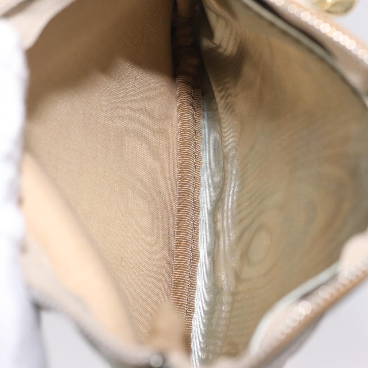 LOEWE Hand Bag PVC Canvas Gray Gold Auth 209998