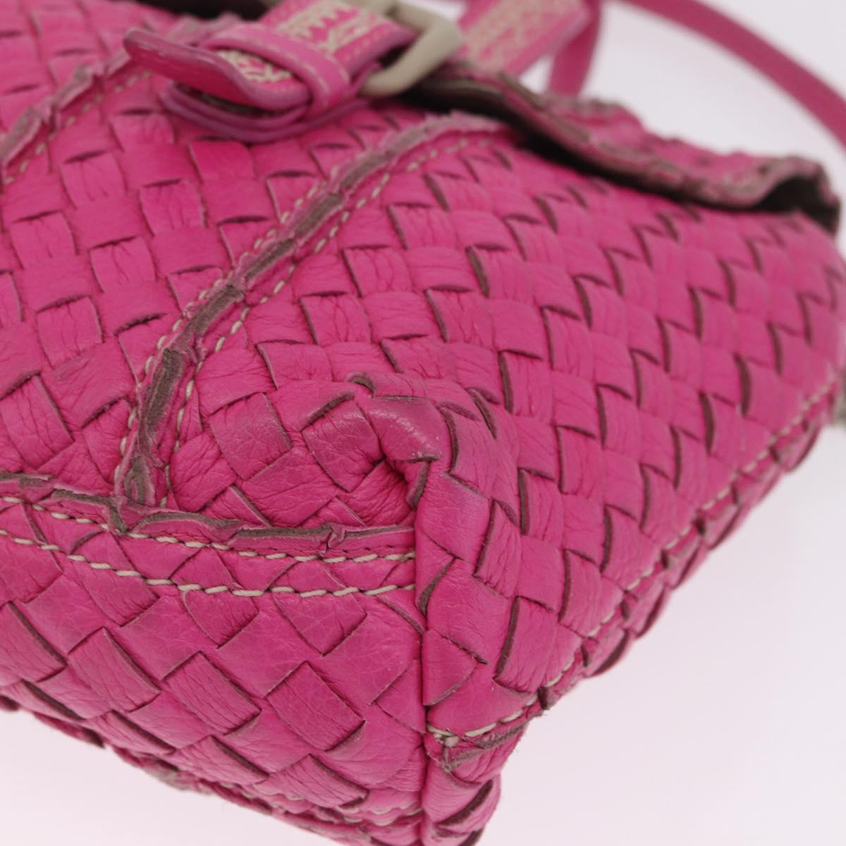 Bottega Veneta INTRECCIATO Hand Bag Leather 2way Pink Auth 210001A