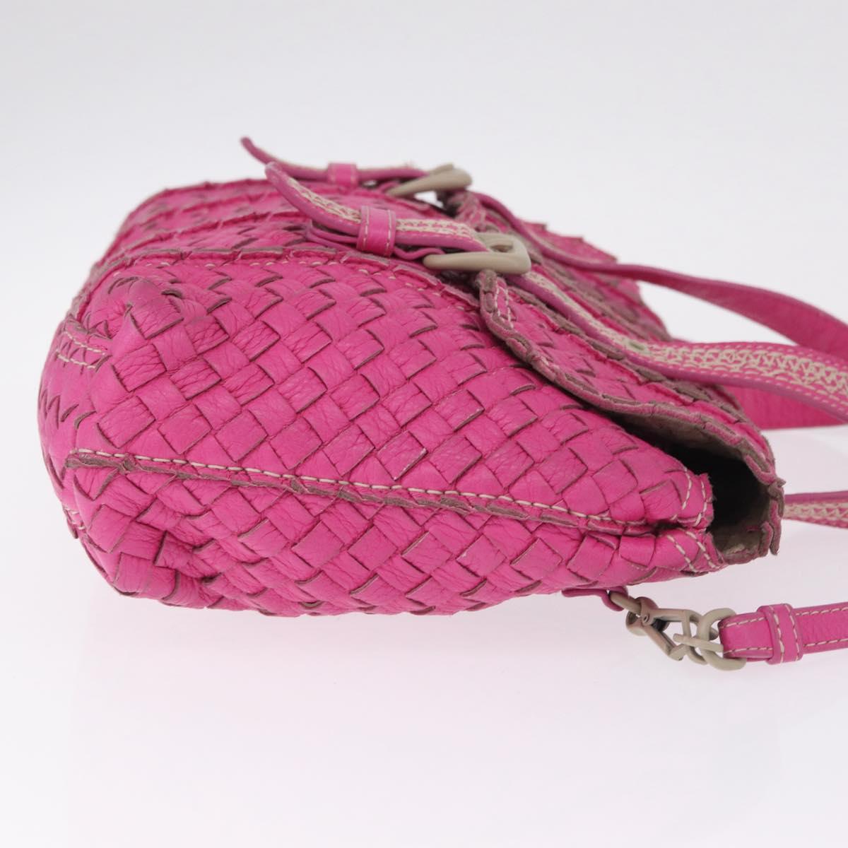 Bottega Veneta INTRECCIATO Hand Bag Leather 2way Pink Auth 210001A