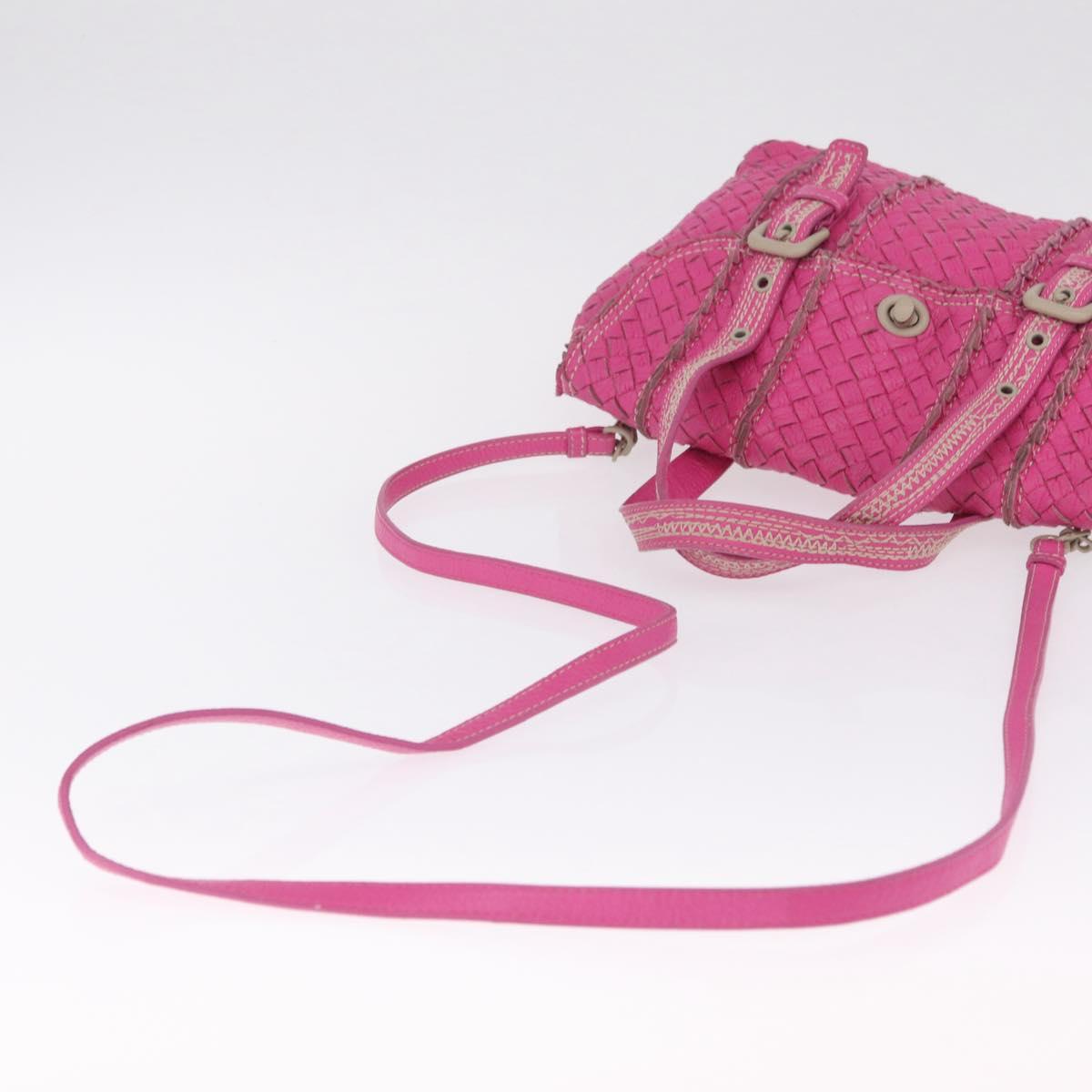 Bottega Veneta INTRECCIATO Hand Bag Leather 2way Pink Auth 210001A