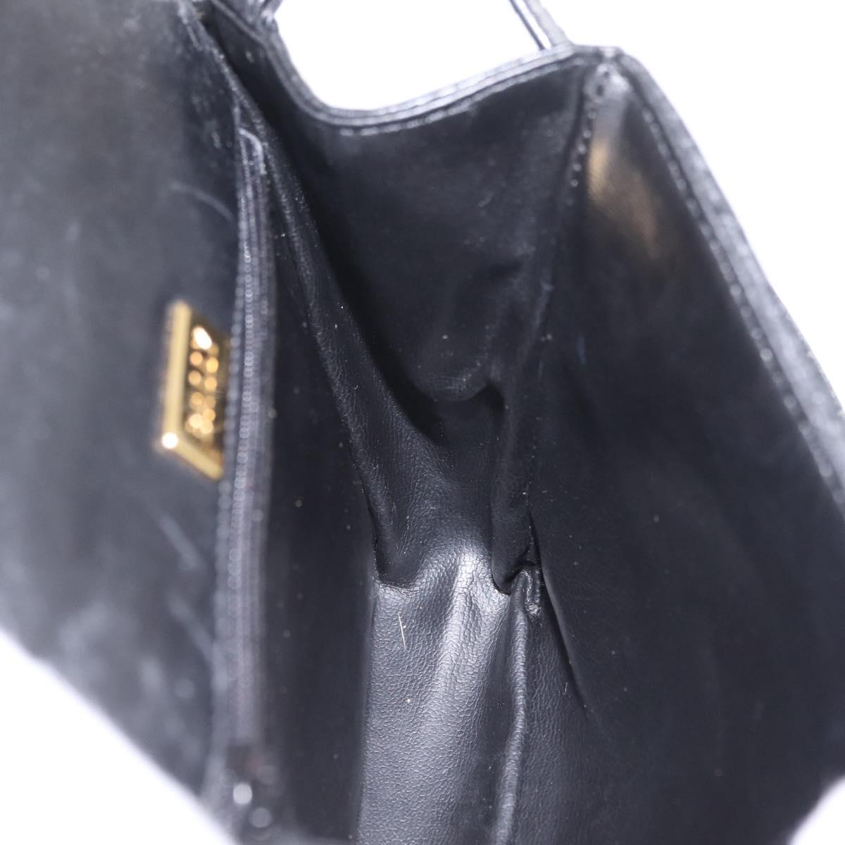 Bally Hand Bag Leather 2way Black Gold Auth 210002