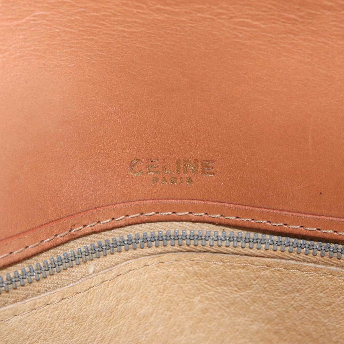 CELINE Macadam Canvas Shoulder Bag PVC Leather Brown Gold Auth 210003