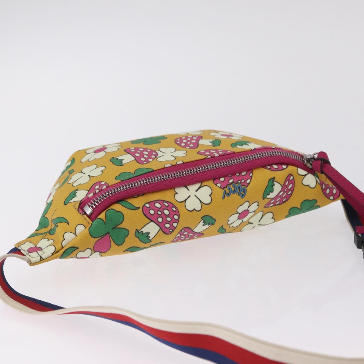GUCCI Children's Body Bag PVC Yellow Silver 502095 Auth 210005M