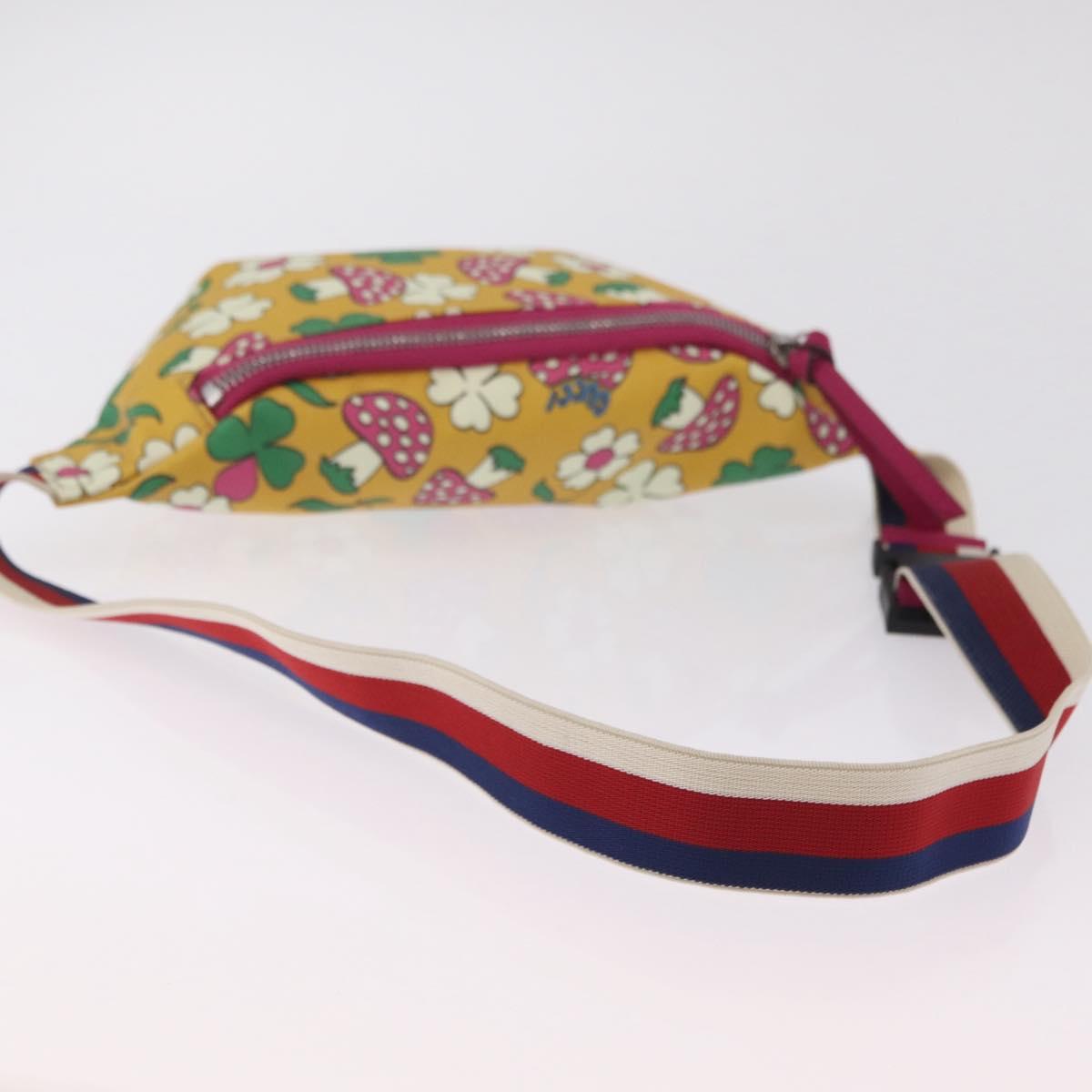 GUCCI Children's Body Bag PVC Yellow Silver 502095 Auth 210005M