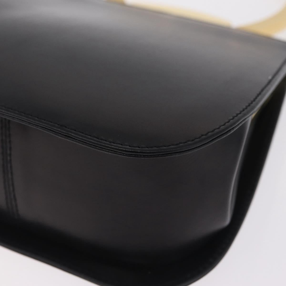 Salvatore Ferragamo Hand Bag Leather Black Gold Auth 210011V