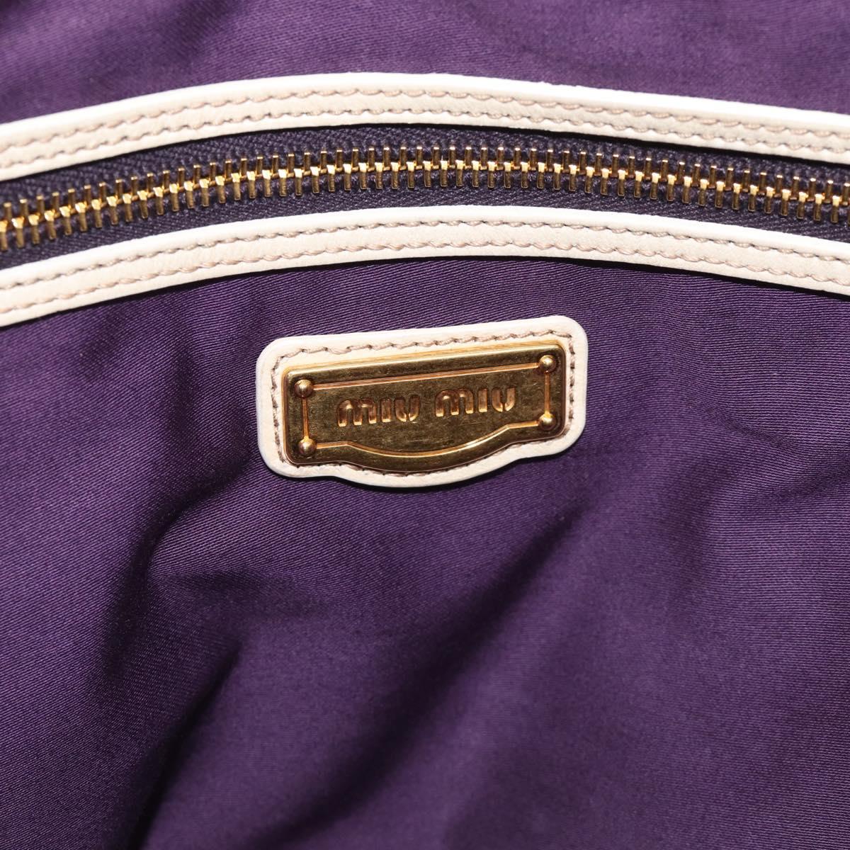 Miu Miu Matelasse Hand Bag Leather 2way Ivory Gold Auth 210015V