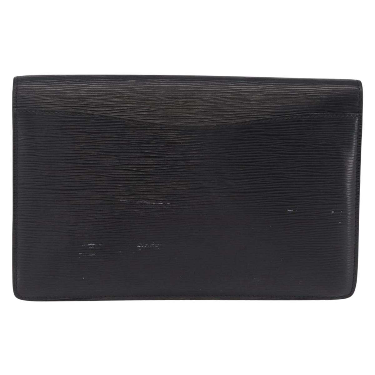 LOUIS VUITTON Epi Montaigne 27 Clutch Bag Black M52652 LV Auth 210021
