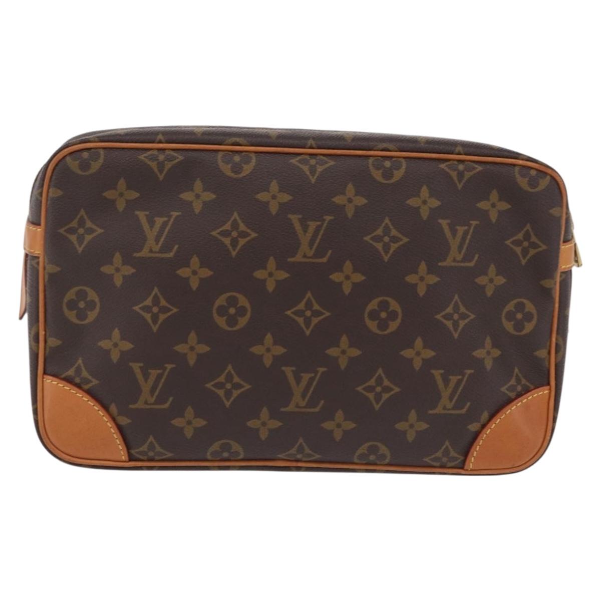 LOUIS VUITTON Monogram Compiegne 28 Clutch Bag M51845 LV Auth 210024