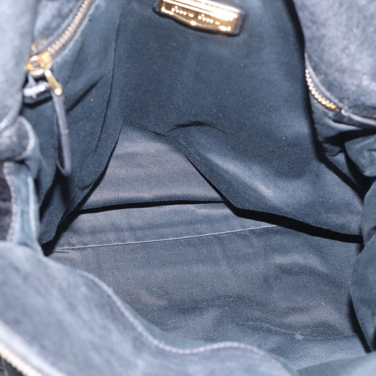 Miu Miu Hand Bag Vitellolux 2way Black Gold Auth 210028V