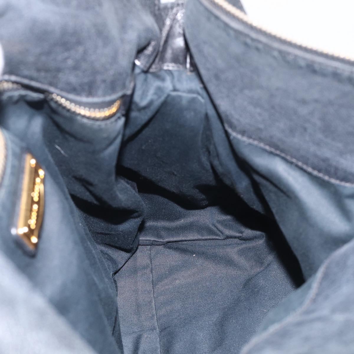 Miu Miu Hand Bag Vitellolux 2way Black Gold Auth 210028V