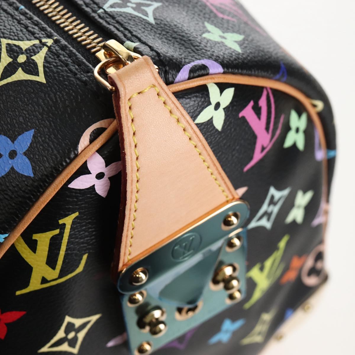 LOUIS VUITTON Monogram Multicolor Speedy 30 Hand Bag Black M92642 Auth 210029SM
