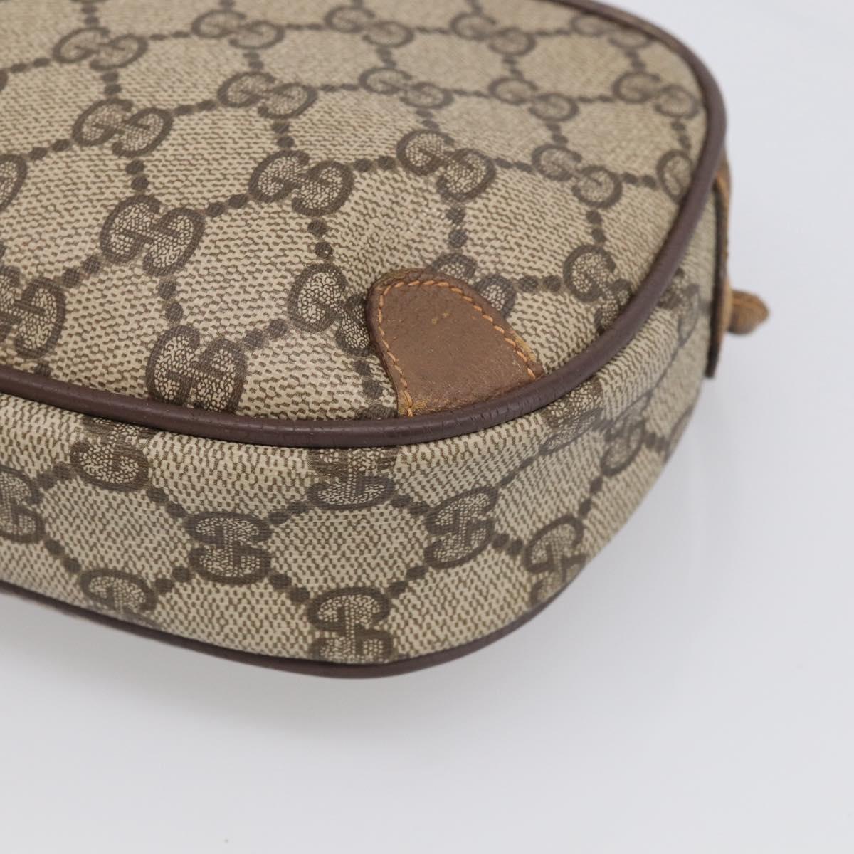 GUCCI GG Supreme Web Sherry Line Bag PVC Beige Gold 89 02 066 Auth 210037