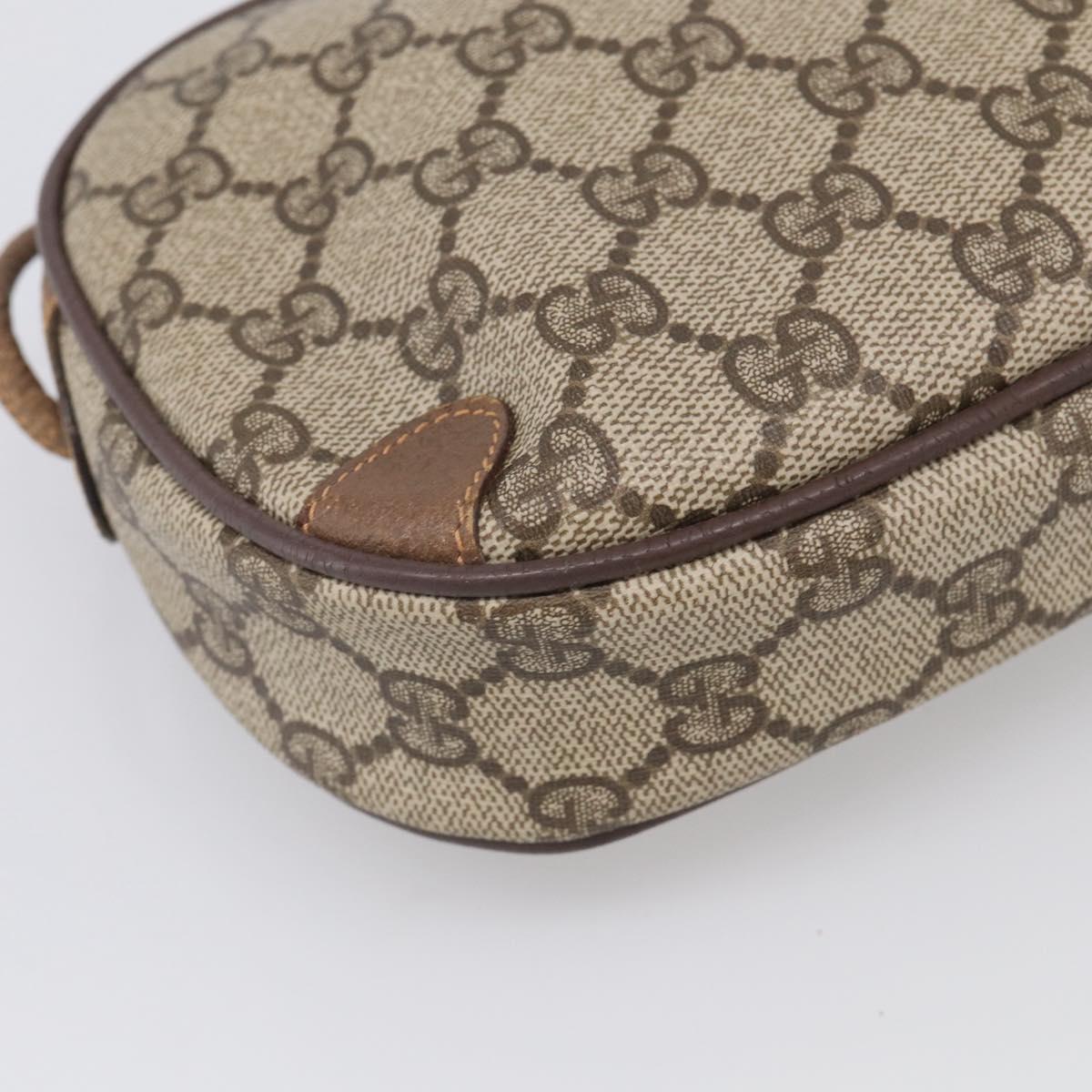 GUCCI GG Supreme Web Sherry Line Bag PVC Beige Gold 89 02 066 Auth 210037