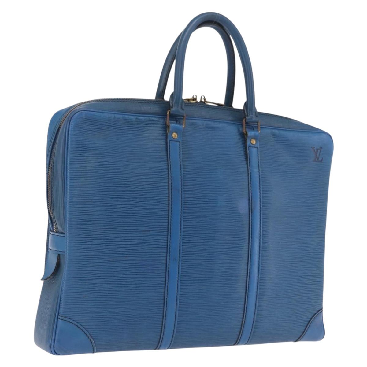 LOUIS VUITTON Epi Porte Documents Voyage Business Bag Blue M54475 LV Auth 210040