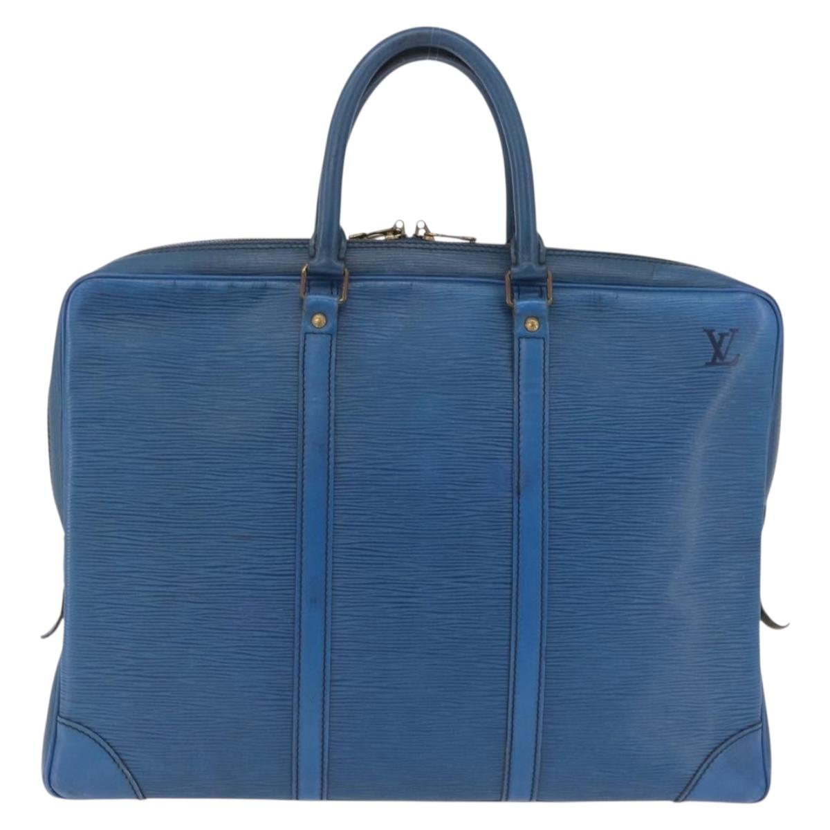 LOUIS VUITTON Epi Porte Documents Voyage Business Bag Blue M54475 LV Auth 210040
