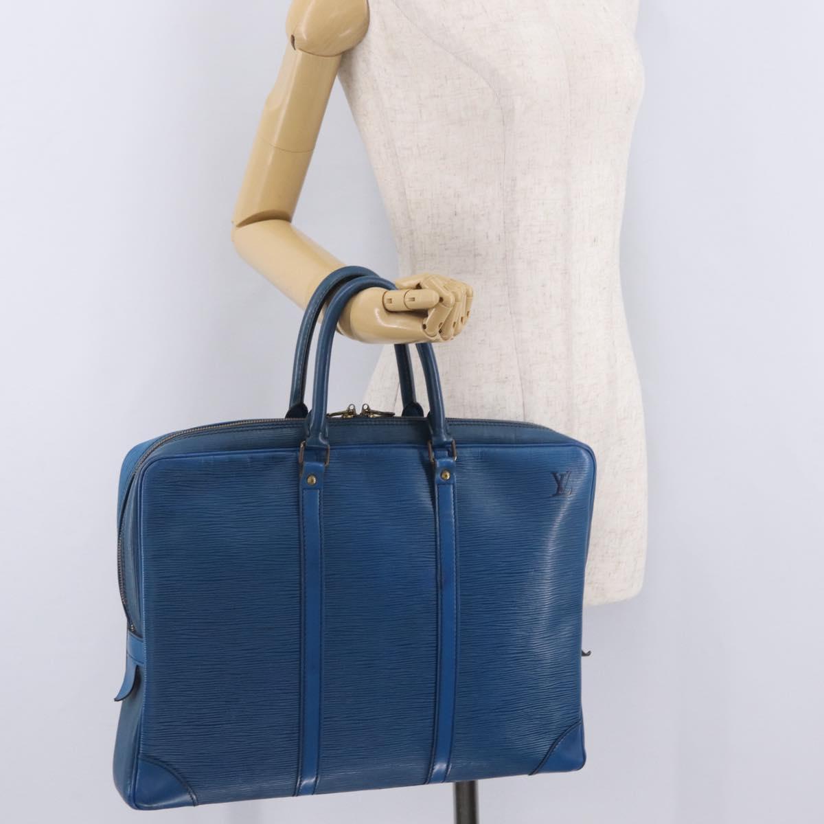 LOUIS VUITTON Epi Porte Documents Voyage Business Bag Blue M54475 LV Auth 210040