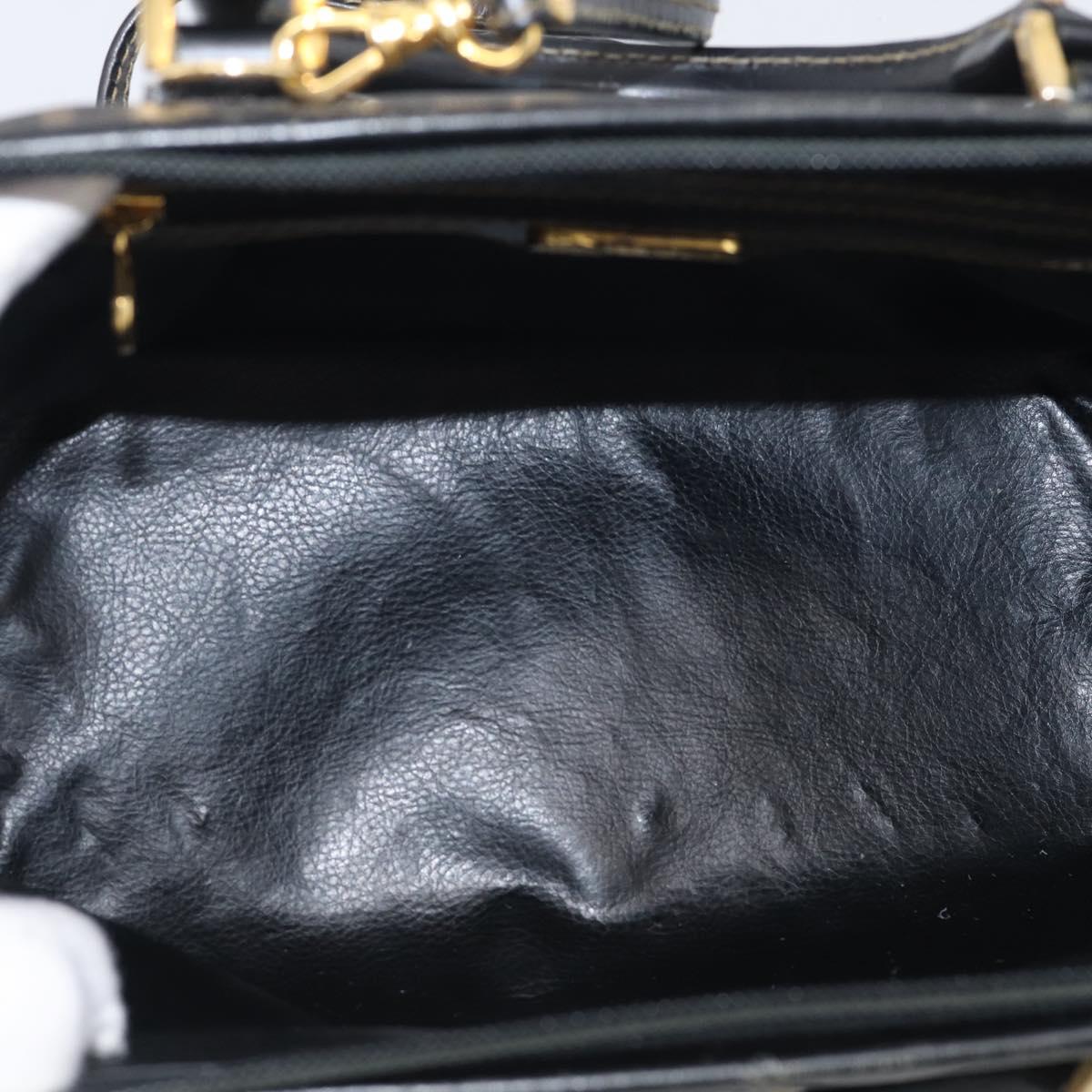 FENDI Zucca Canvas Hand Bag PVC 2way Black Brown Auth 210043