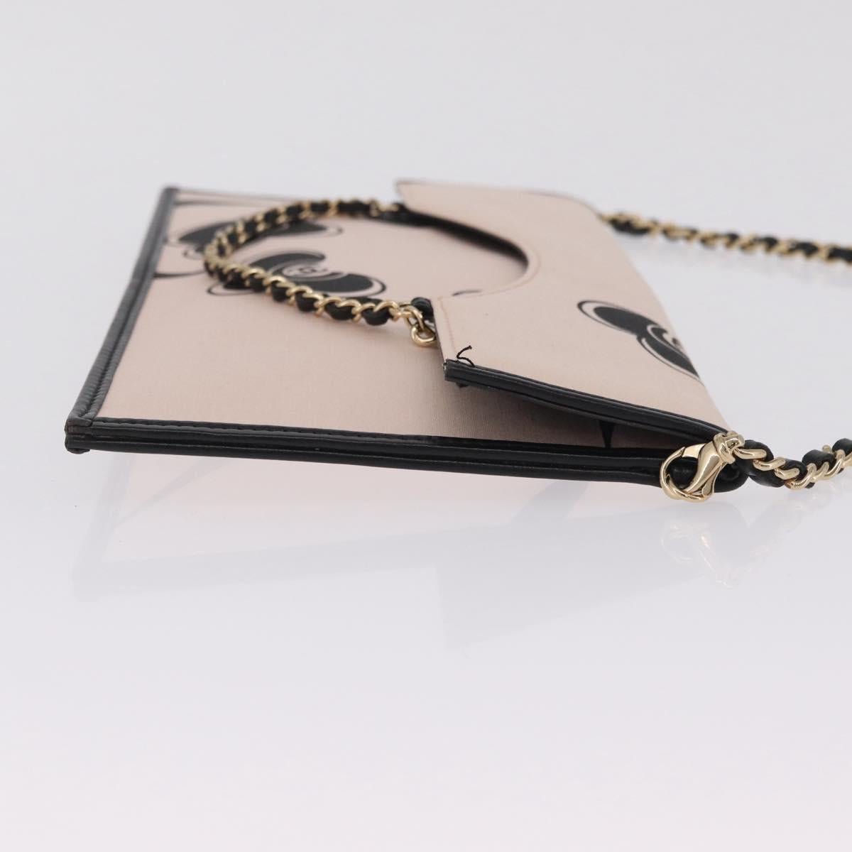 CHANEL Chain Shoulder Bag Canvas Pink Gold CC Auth 210045V