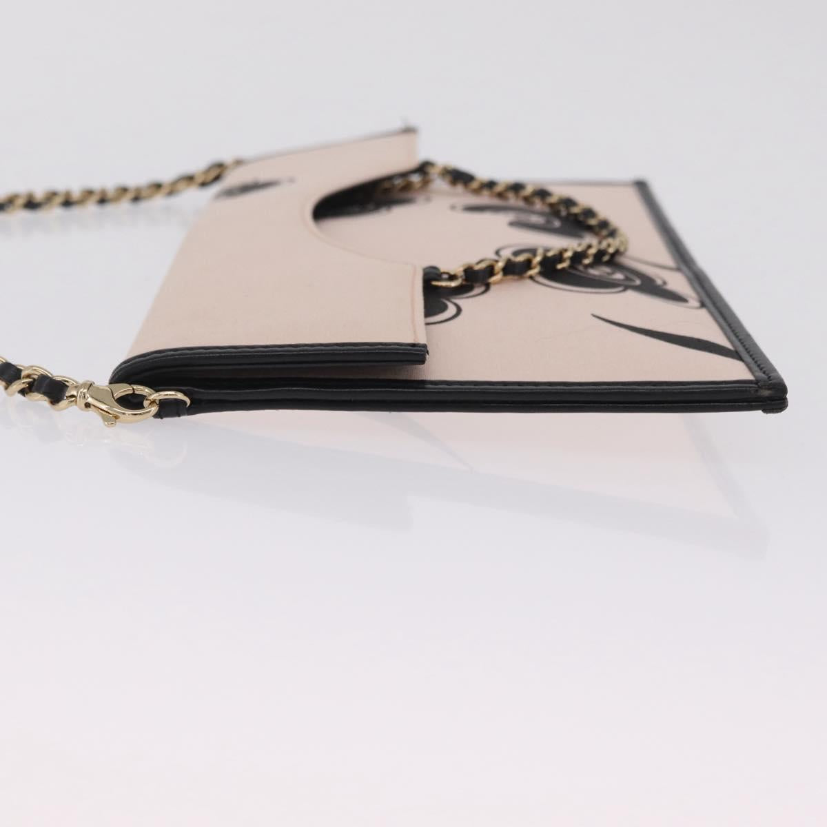 CHANEL Chain Shoulder Bag Canvas Pink Gold CC Auth 210045V