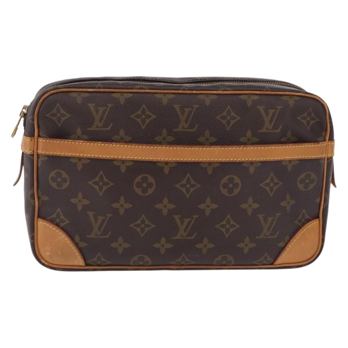 LOUIS VUITTON Monogram Compiegne 28 Clutch Bag M51845 LV Auth 210049