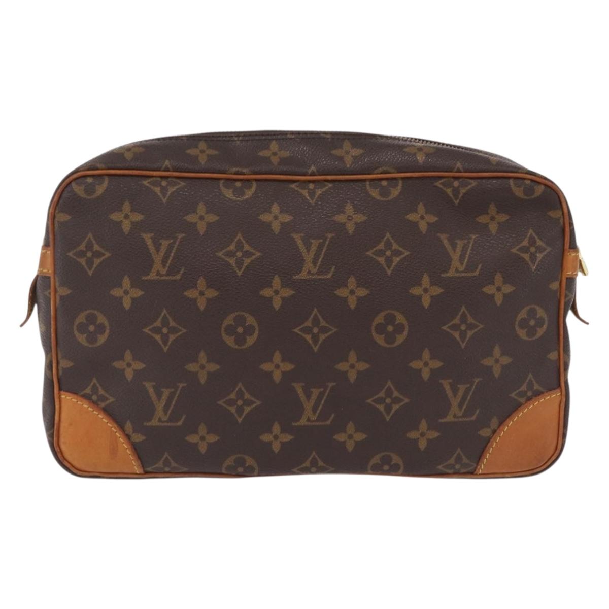 LOUIS VUITTON Monogram Compiegne 28 Clutch Bag M51845 LV Auth 210050