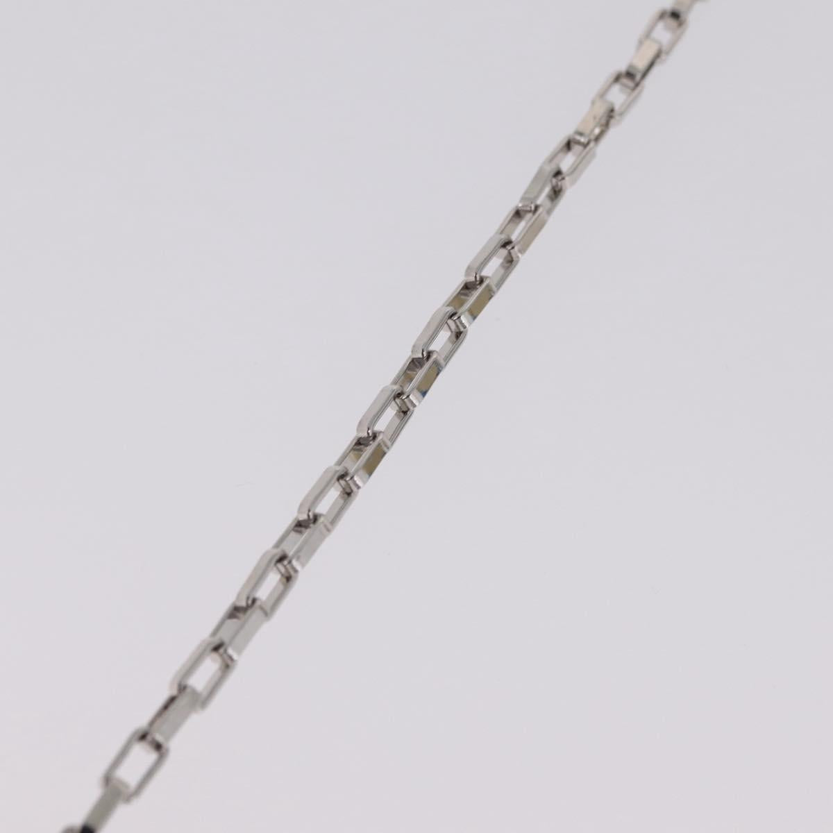 Salvatore Ferragamo Gancini Chain Shoulder Bag Satin Gray Silver Auth 210053A