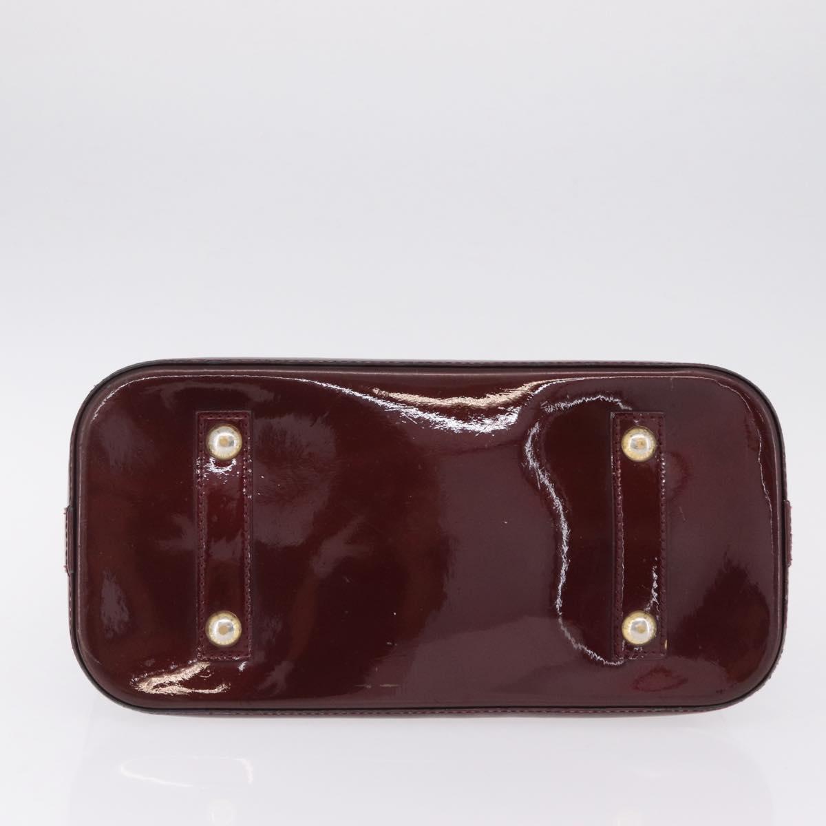 LOUIS VUITTON Monogram Vernis Alma PM Hand Bag Amarante M91611 LV Auth 210054