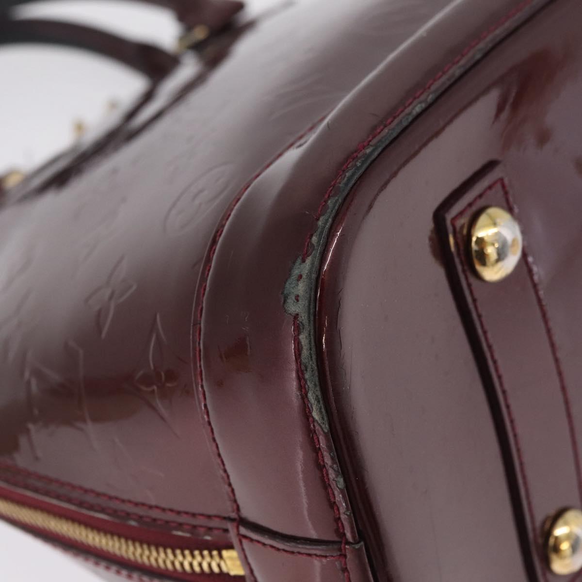 LOUIS VUITTON Monogram Vernis Alma PM Hand Bag Amarante M91611 LV Auth 210054
