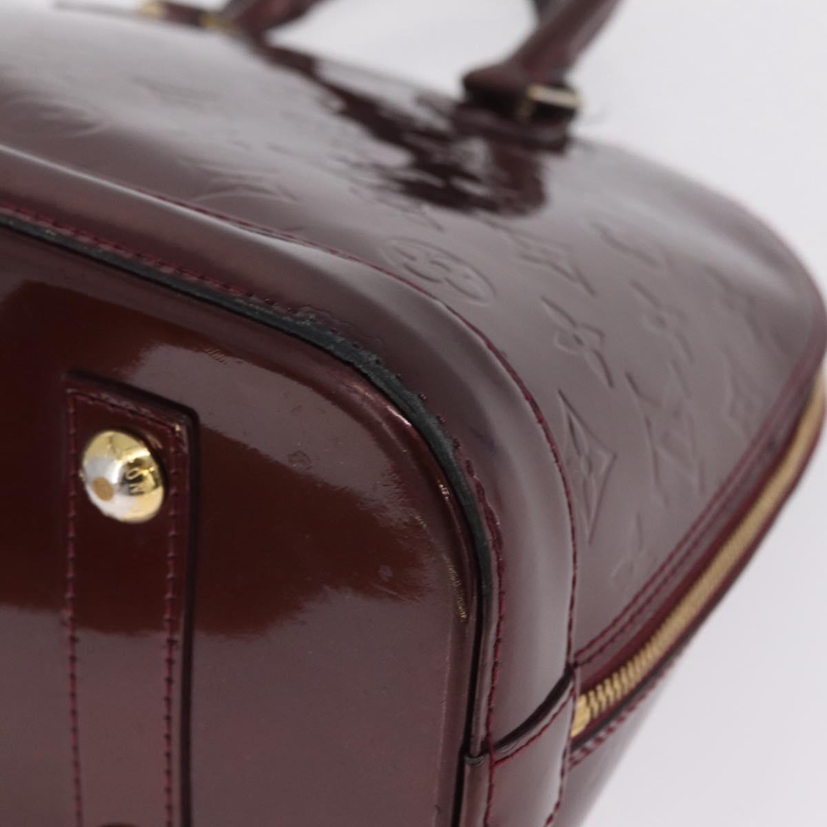 LOUIS VUITTON Monogram Vernis Alma PM Hand Bag Amarante M91611 LV Auth 210054