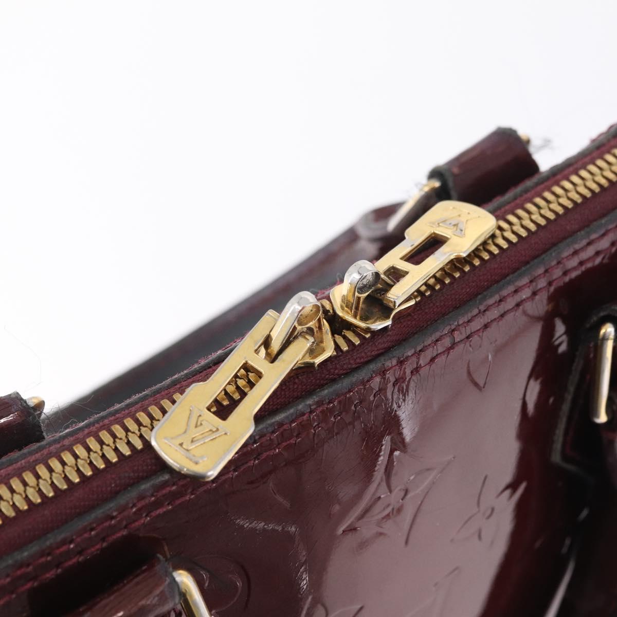 LOUIS VUITTON Monogram Vernis Alma PM Hand Bag Amarante M91611 LV Auth 210054