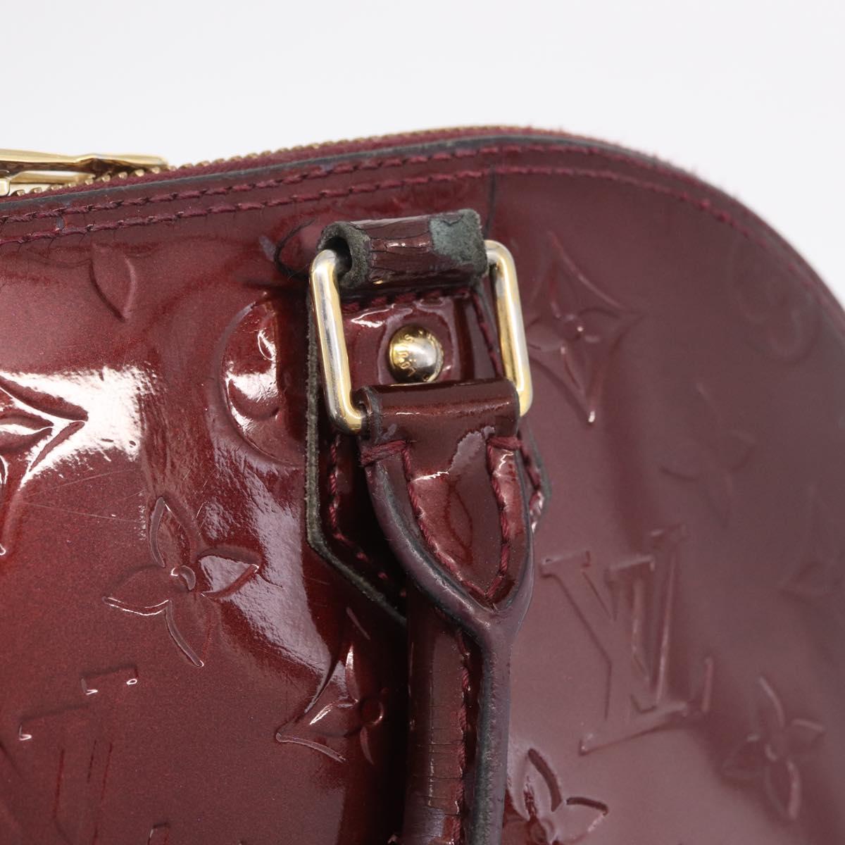 LOUIS VUITTON Monogram Vernis Alma PM Hand Bag Amarante M91611 LV Auth 210054