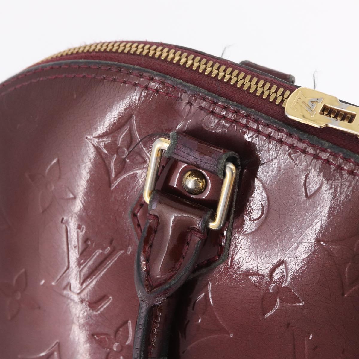 LOUIS VUITTON Monogram Vernis Alma PM Hand Bag Amarante M91611 LV Auth 210054