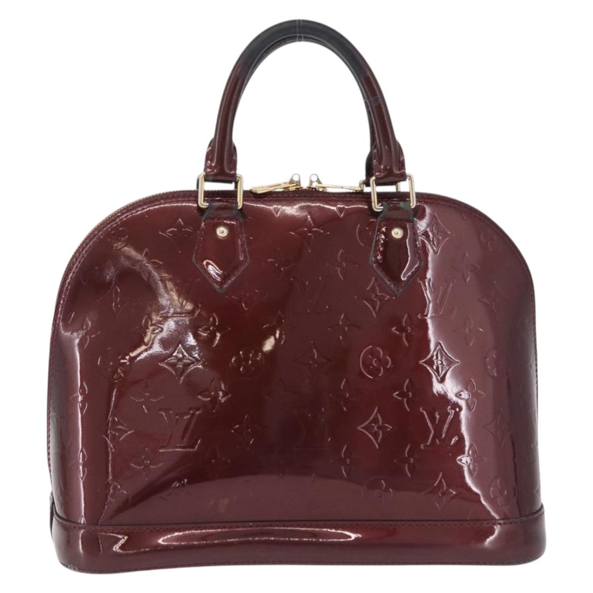 LOUIS VUITTON Monogram Vernis Alma PM Hand Bag Amarante M91611 LV Auth 210054