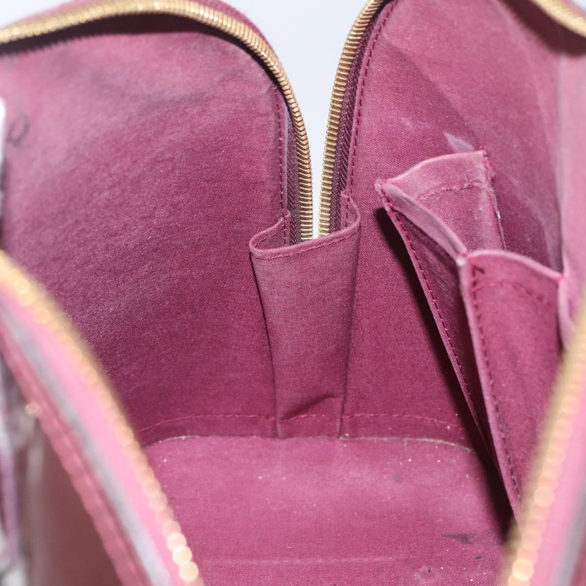 LOUIS VUITTON Monogram Vernis Alma PM Hand Bag Amarante M91611 LV Auth 210054