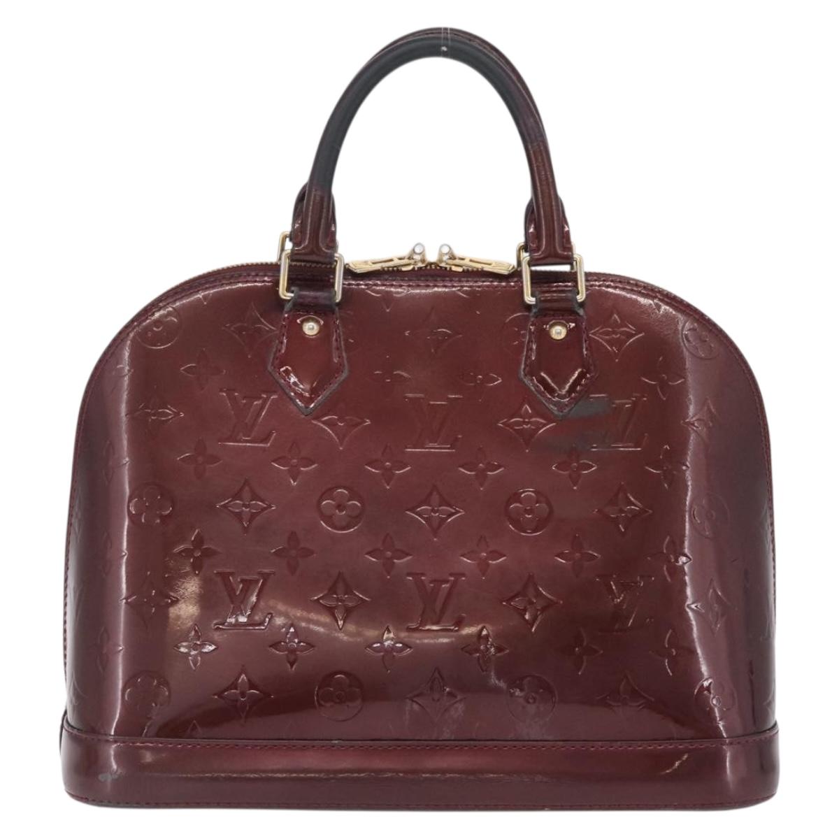 LOUIS VUITTON Monogram Vernis Alma PM Hand Bag Amarante M91611 LV Auth 210054