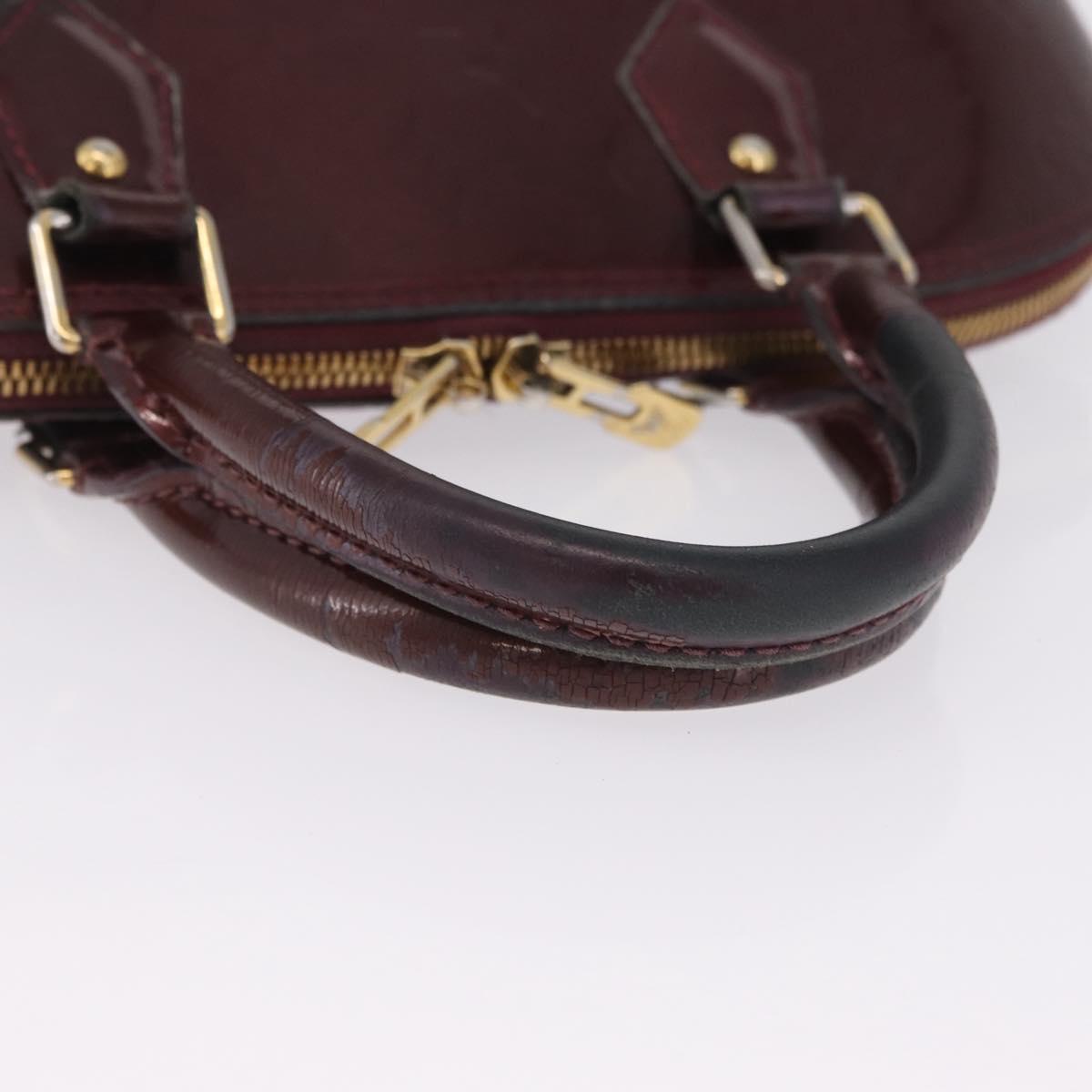 LOUIS VUITTON Monogram Vernis Alma PM Hand Bag Amarante M91611 LV Auth 210054