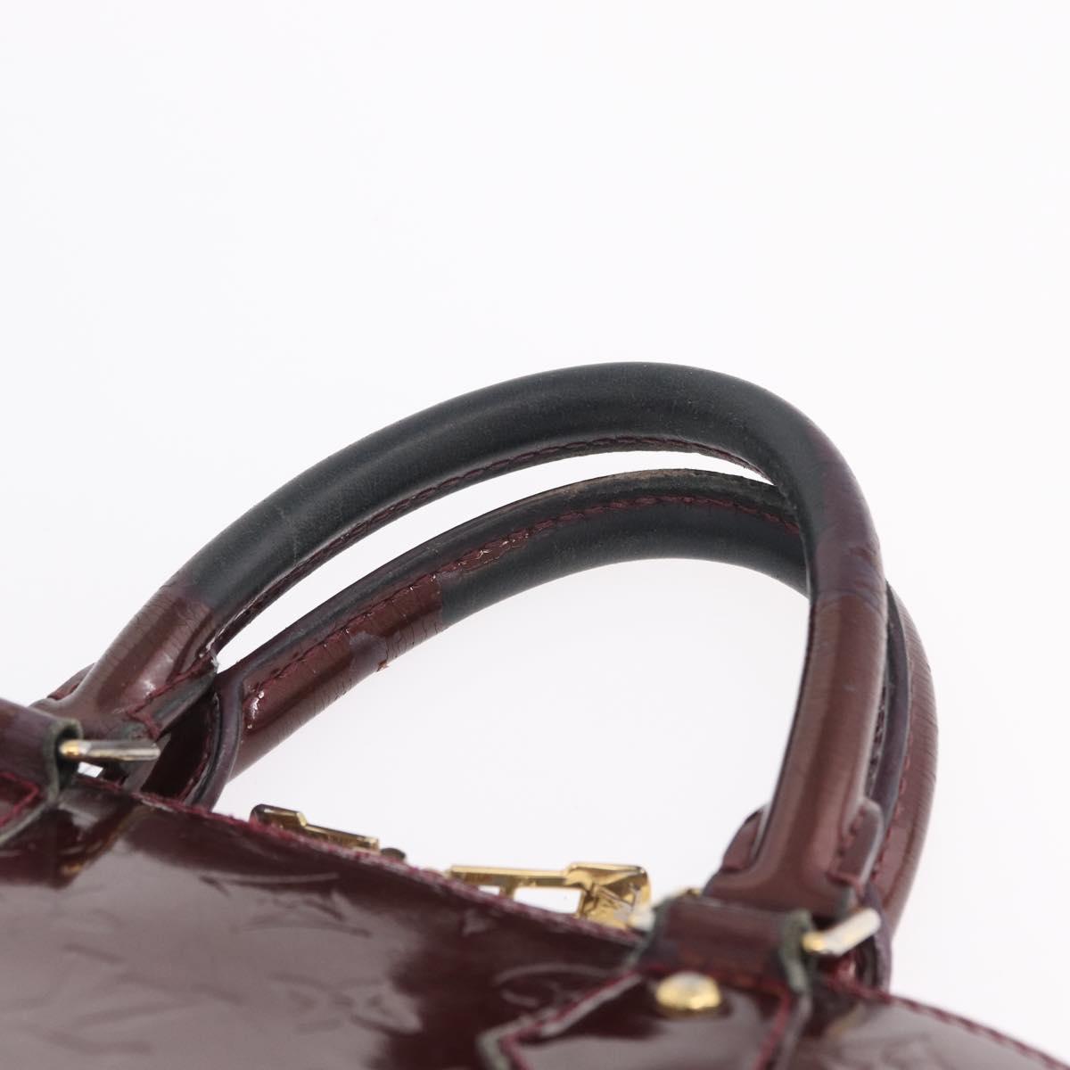 LOUIS VUITTON Monogram Vernis Alma PM Hand Bag Amarante M91611 LV Auth 210054
