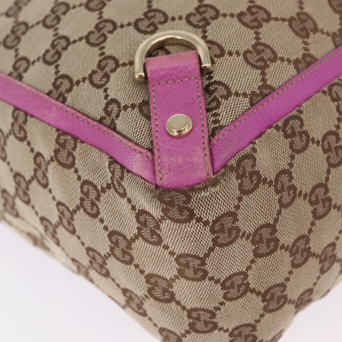 GUCCI GG Canvas Tote Bag Beige Gold 141472 Auth 210056