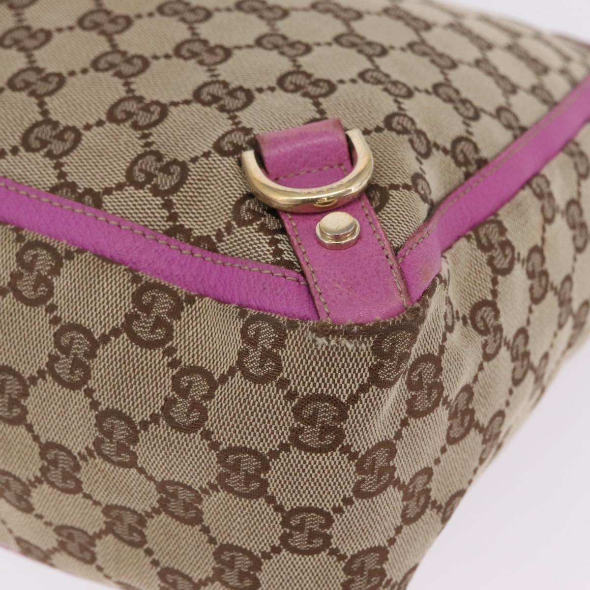 GUCCI GG Canvas Tote Bag Beige Gold 141472 Auth 210056