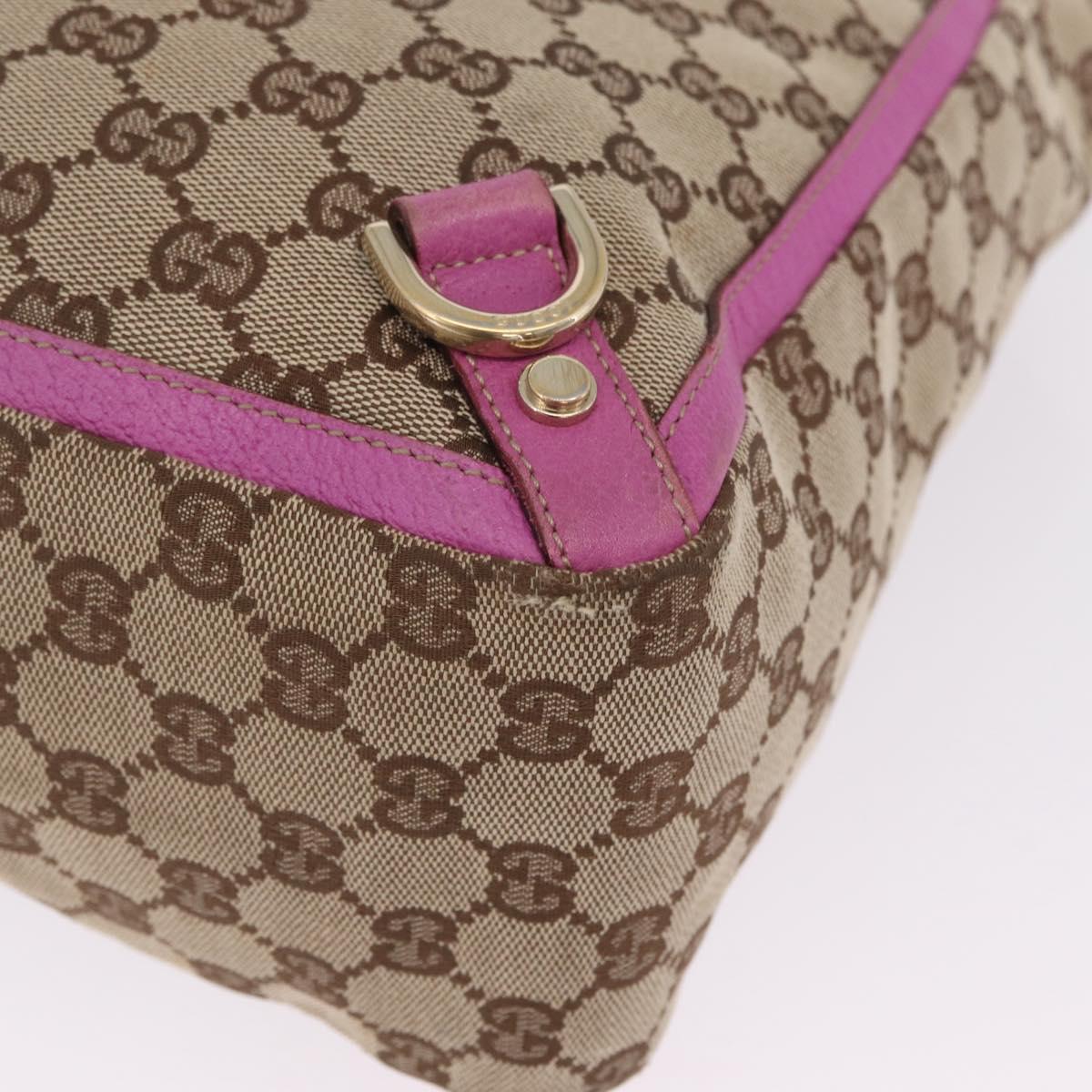 GUCCI GG Canvas Tote Bag Beige Gold 141472 Auth 210056