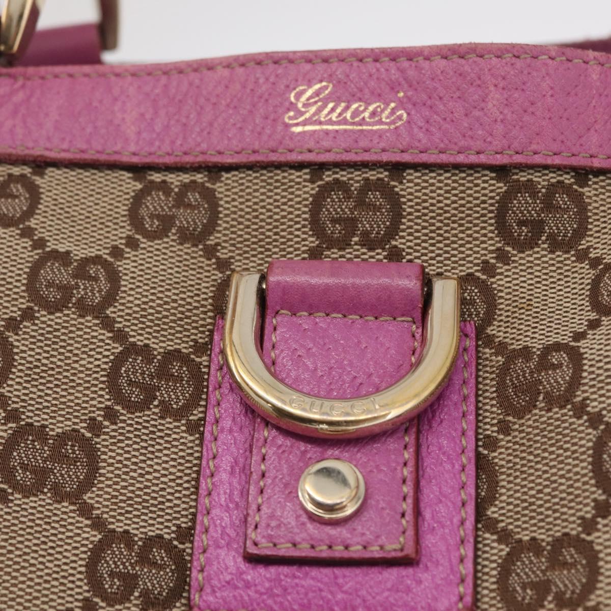 GUCCI GG Canvas Tote Bag Beige Gold 141472 Auth 210056